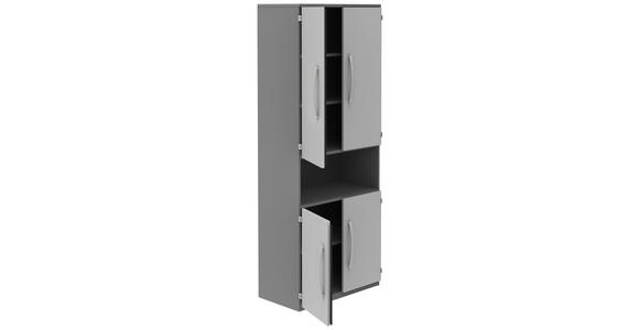 AKTENSCHRANK Anthrazit, Hellgrau - Anthrazit/Hellgrau, KONVENTIONELL, Holzwerkstoff (80/217,4/43cm) - Moderano