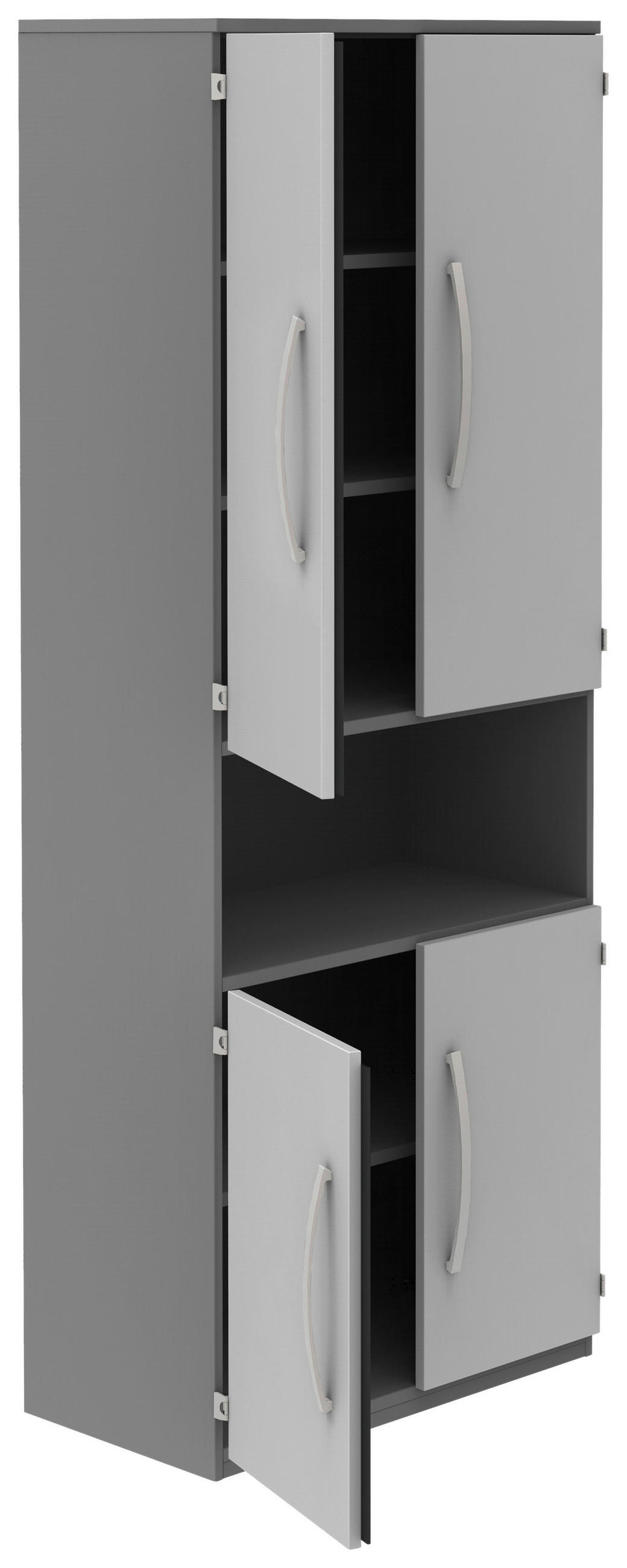 AKTENSCHRANK 80/217,4/43 cm  - Anthrazit/Hellgrau, KONVENTIONELL, Holzwerkstoff (80/217,4/43cm) - Moderano