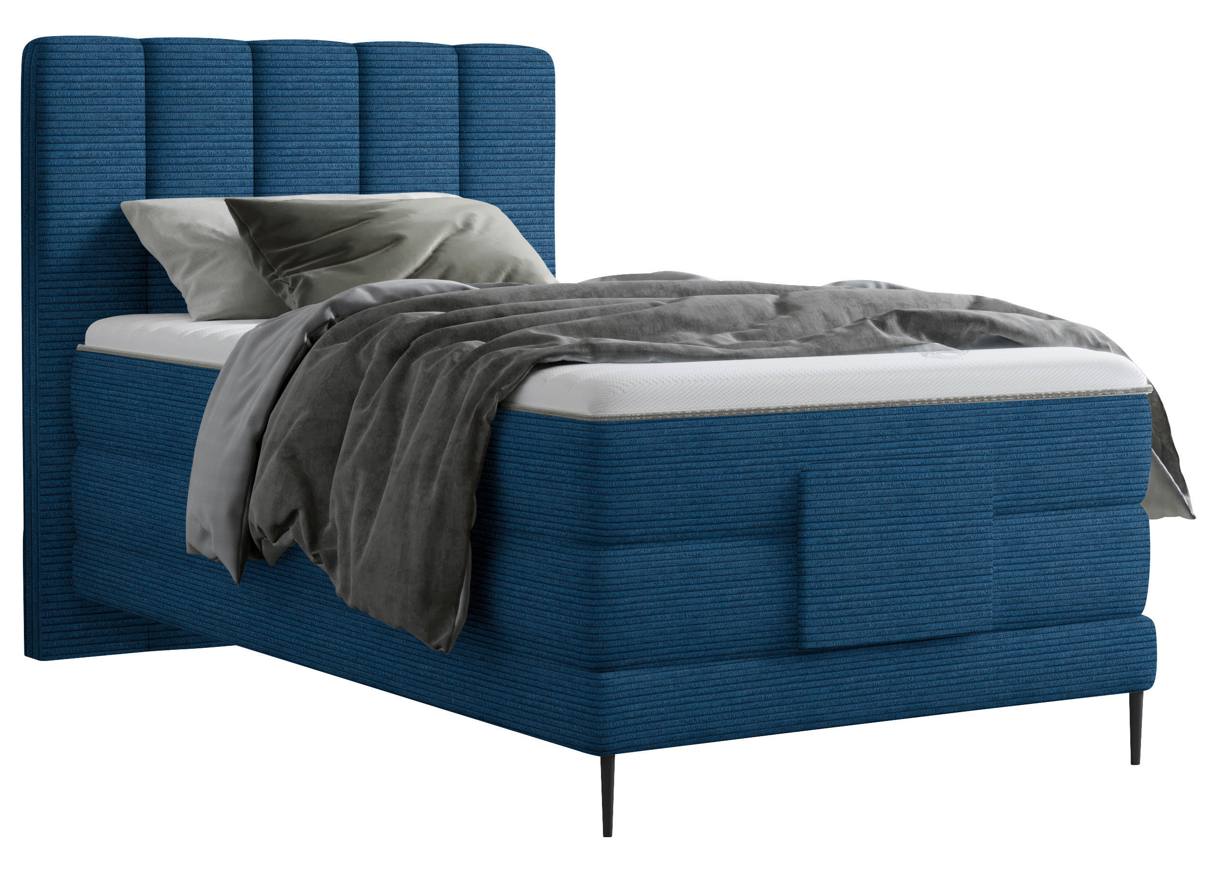 BOXSPRINGBETT 100/200 cm  in Royalblau  - Royalblau/Schwarz, Natur, Textil/Metall (100/200cm) - Esposa