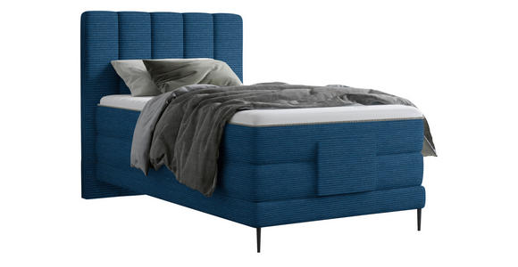 BOXSPRINGBETT 100/200 cm  in Royalblau  - Royalblau/Schwarz, Natur, Textil/Metall (100/200cm) - Esposa