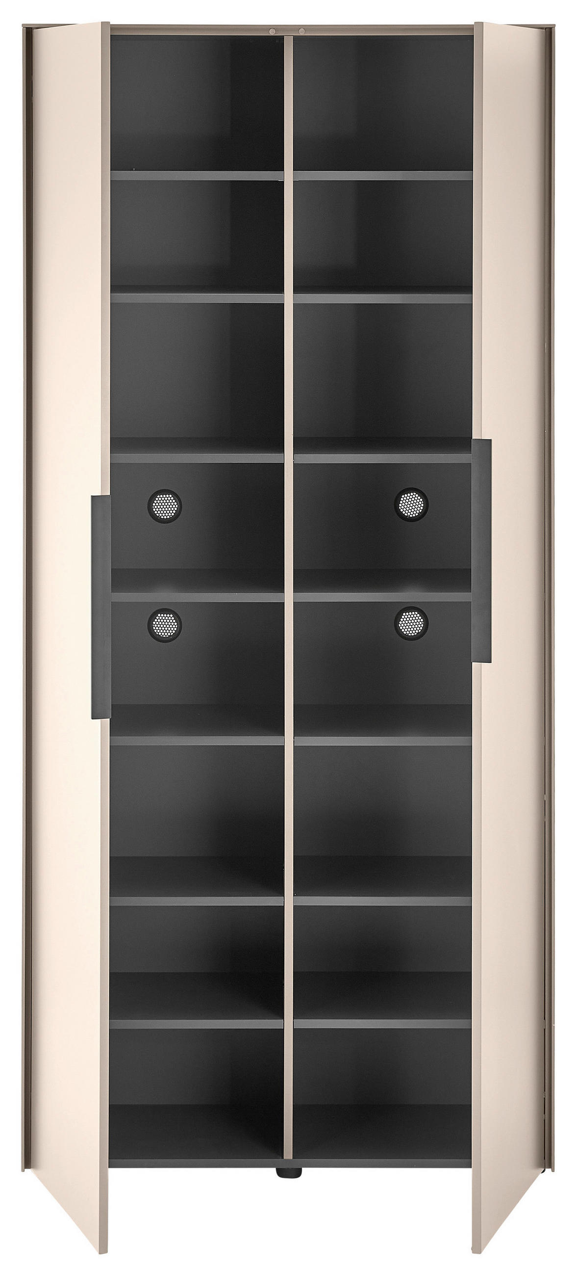 SCHUHSCHRANK  in 90/195/38 cm  - Kaschmir/Schwarz, Design, Holzwerkstoff/Kunststoff (90/195/38cm) - Voleo