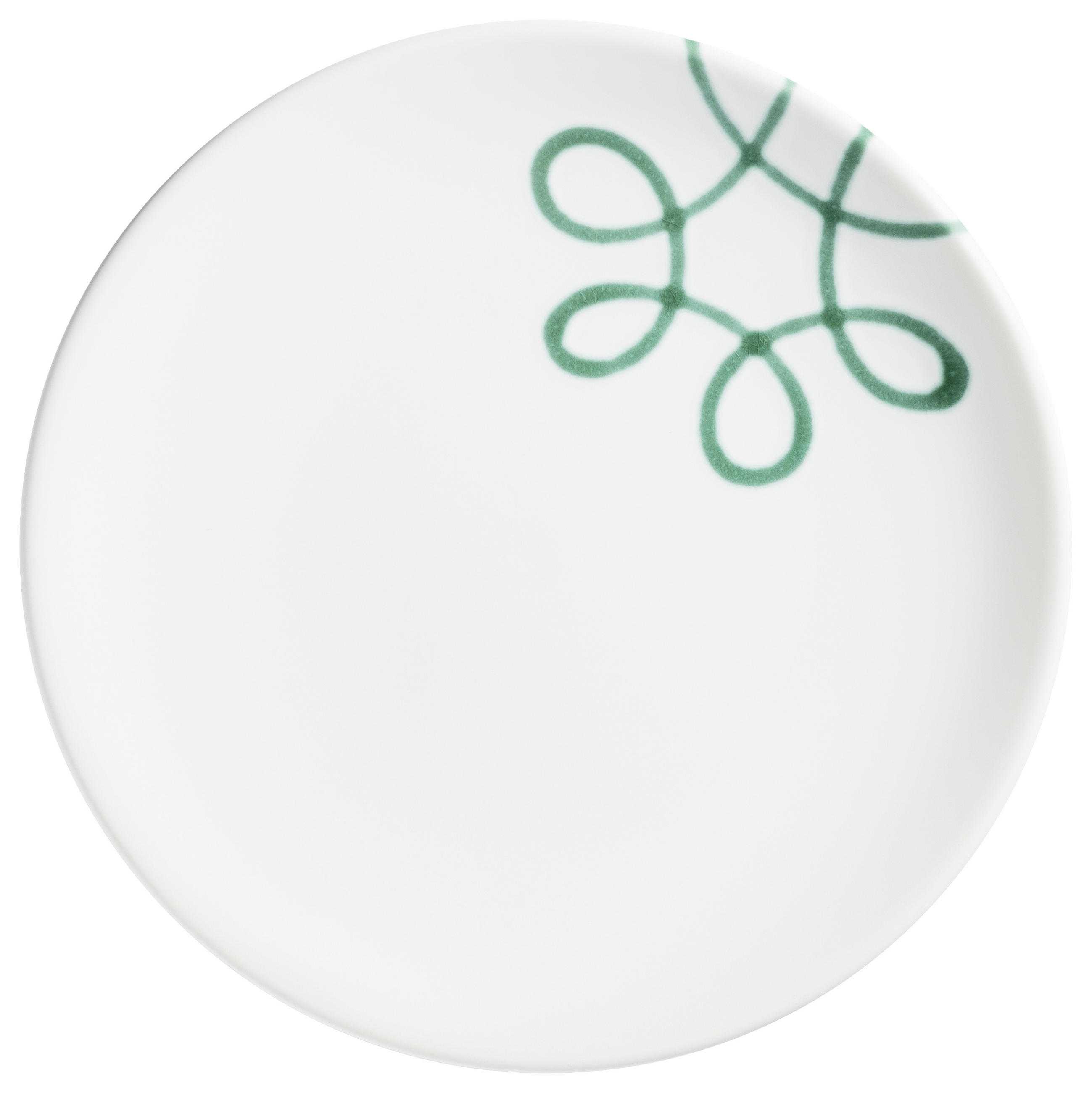 DESSERTTELLER Pur Grüngeflammt  20 cm   - Weiß/Grün, LIFESTYLE, Keramik (20cm) - Gmundner