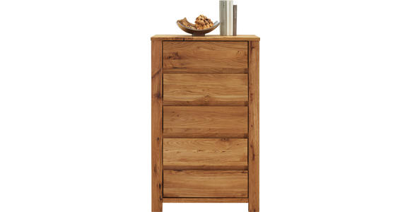 KOMMODE Wildeiche, Kerneiche massiv geölt Eichefarben - Eichefarben, KONVENTIONELL, Holz (64,3/103,5/40cm) - Linea Natura