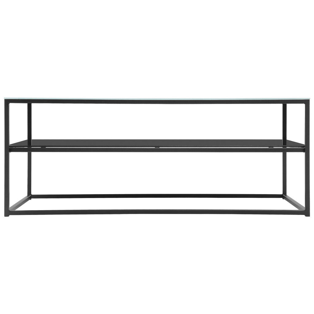 Thumbnail - Livetastic Couchtisch, Schwarz, Weiß, Metall, Glas, rechteckig, Flachrohr, 60x43x110 cm, einfacher Aufbau, Wohnzimmer, W...