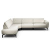 ECKSOFA in Chenille Naturfarben, Sandfarben  213/296 cm  - Sandfarben/Schwarz, Design, Textil/Metall (213/296cm) - SENSOO