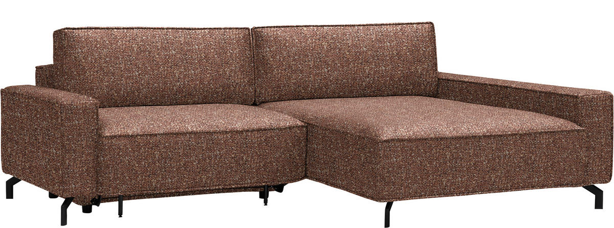 ECKSOFA  in Mikrofaser Terracotta  246/164 cm  - Terracotta/Schwarz, Design, Textil (246/164cm) - Sedda