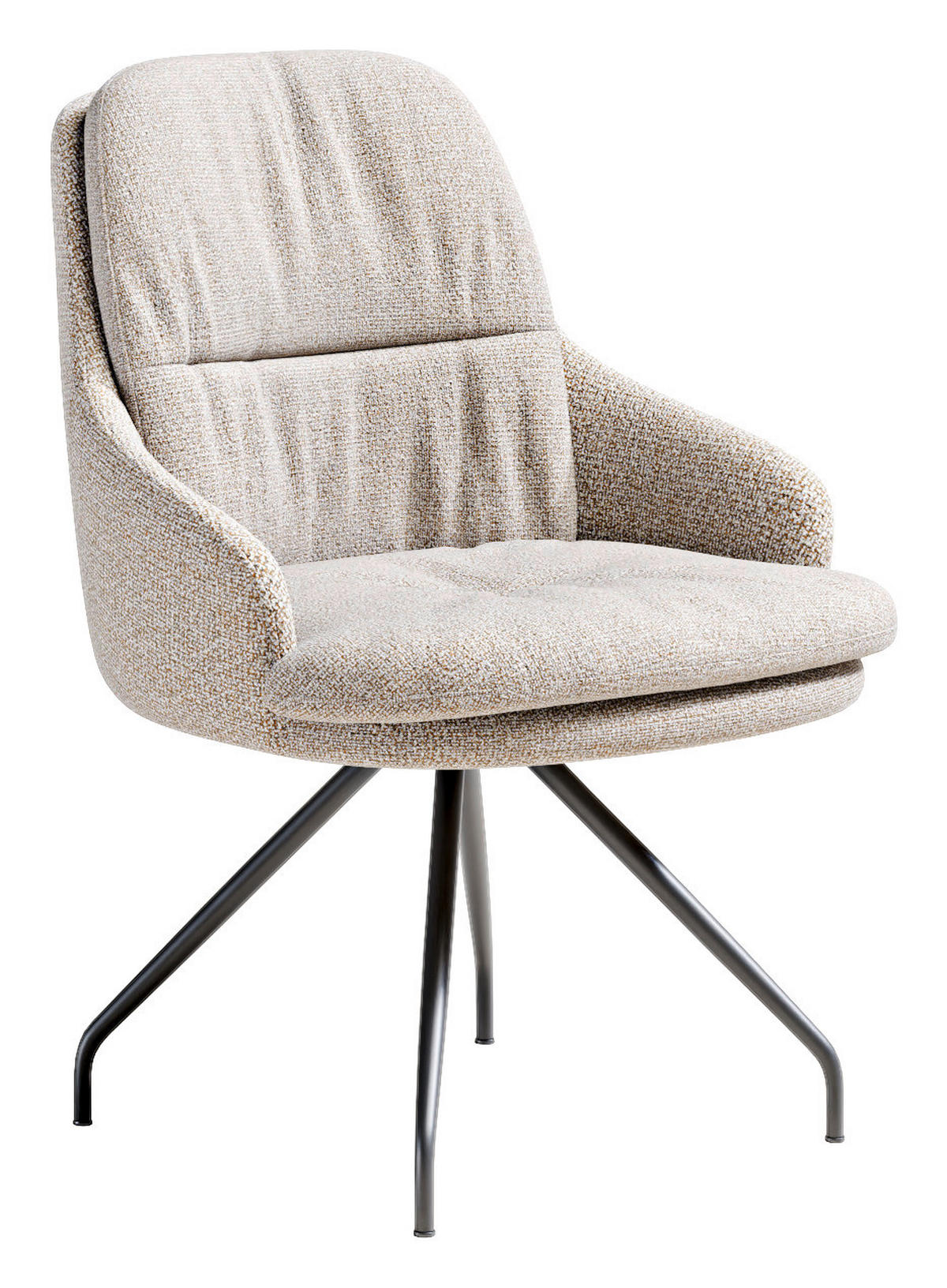 ARMLEHNSTUHL  Beinauswahl, Stoff-/Lederauswahl, Sitzfläche 360° drehbar Flachgewebe  - Rostfarben/Beige, Design, Textil/Metall (60/86/66cm) - Dieter Knoll