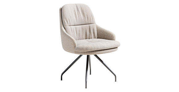 ARMLEHNSTUHL  Beinauswahl, Sitzfläche 360° drehbar, Stoff-/Lederauswahl Flachgewebe  Beige, Rostfarben  - Rostfarben/Beige, Design, Textil/Metall (60/86/66cm) - Dieter Knoll