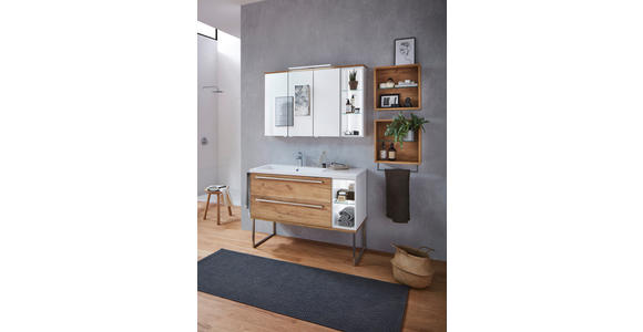 BADEZIMMER in 120 cm - Eichefarben/Weiß, Basics, Glas/Holzwerkstoff (120cm) - Dieter Knoll