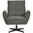 SESSEL in Teddystoff Grau  - Schwarz/Grau, Design, Textil/Metall (60/94/86cm) - Dieter Knoll