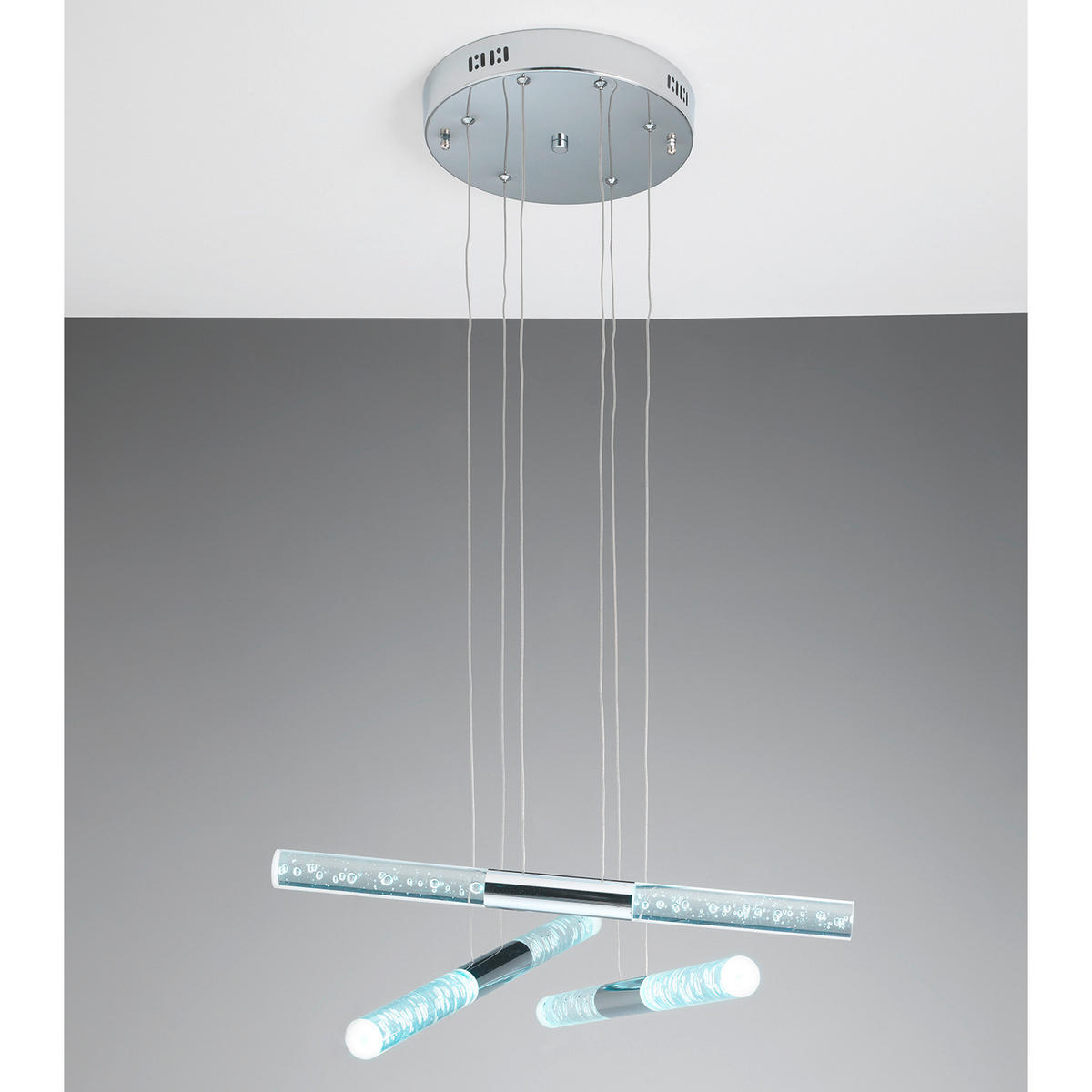 LED-PENDELLEUCHTE BUBBLES 70/70/110 cm   - Chromfarben, Design, Kunststoff/Metall (70/70/110cm)