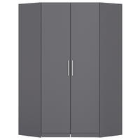 DREHTÜRENSCHRANK 117/210/54 cm,  in Grau, 2-türig  - Alufarben/Grau, KONVENTIONELL, Holzwerkstoff/Kunststoff (117/210/54cm) - home24
