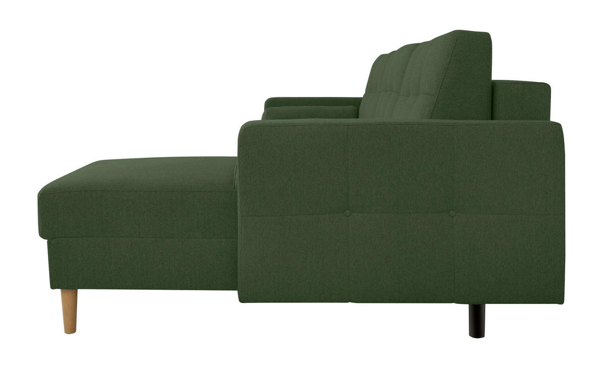 ECKSOFA in Grün  - Buchefarben/Grün, Design, Holz/Textil (223/157cm) - MID.YOU