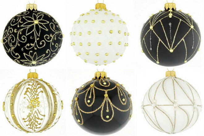 CHRISTBAUMKUGEL 8 cm Shiny Silence  - Klar/Schwarz, LIFESTYLE, Glas/Metall (8cm) - X-Mas