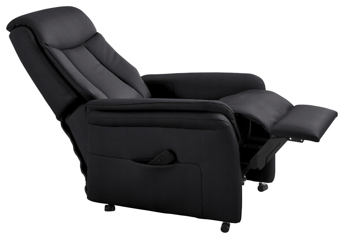 FERNSEHSESSEL in Schwarz  - Schwarz, Konventionell, Leder/Kunststoff (74/107/84cm) - Valdera