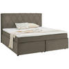 BOXSPRINGBETT 180/200 cm  in Beige  - Beige/Schwarz, Design, Kunststoff/Textil (180/200cm) - Xora