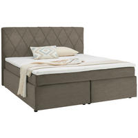 BOXSPRINGBETT 160/200 cm  in Beige  - Beige/Schwarz, Design, Holzwerkstoff/Kunststoff (160/200cm) - Xora