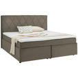 BOXSPRINGBETT 180/200 cm  in Beige  - Beige/Schwarz, Design, Kunststoff/Textil (180/200cm) - Xora