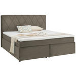 BOXSPRINGBETT 180/200 cm  in Beige  - Beige/Schwarz, Design, Kunststoff/Textil (180/200cm) - Xora