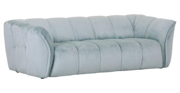 BIGSOFA Plüsch Mintgrün - Schwarz/Mintgrün, KONVENTIONELL, Kunststoff/Textil (220/67/106cm) - Carryhome