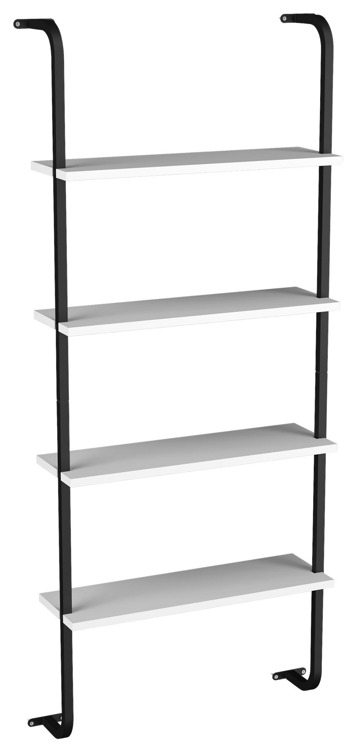 VÄGGHYLLPLAN 64/150/20 cm  - vit/svart, Design, metall/trämaterial (64/150/20cm) - MID.YOU