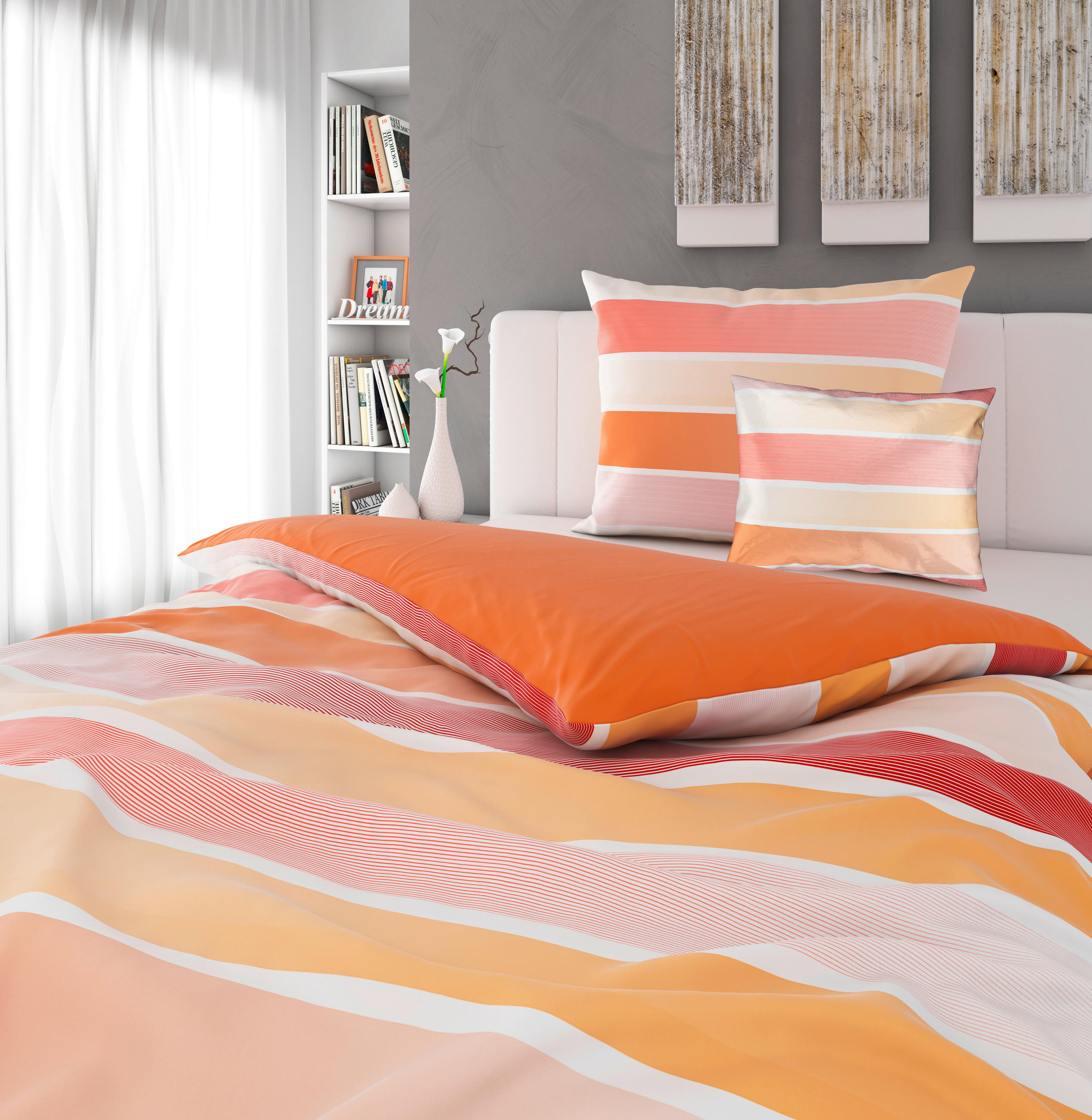 KÉTOLDALAS ÁGYNEMŰHUZAT 140/200 cm  - terrakotta, Design, textil (140/200cm) - Novel