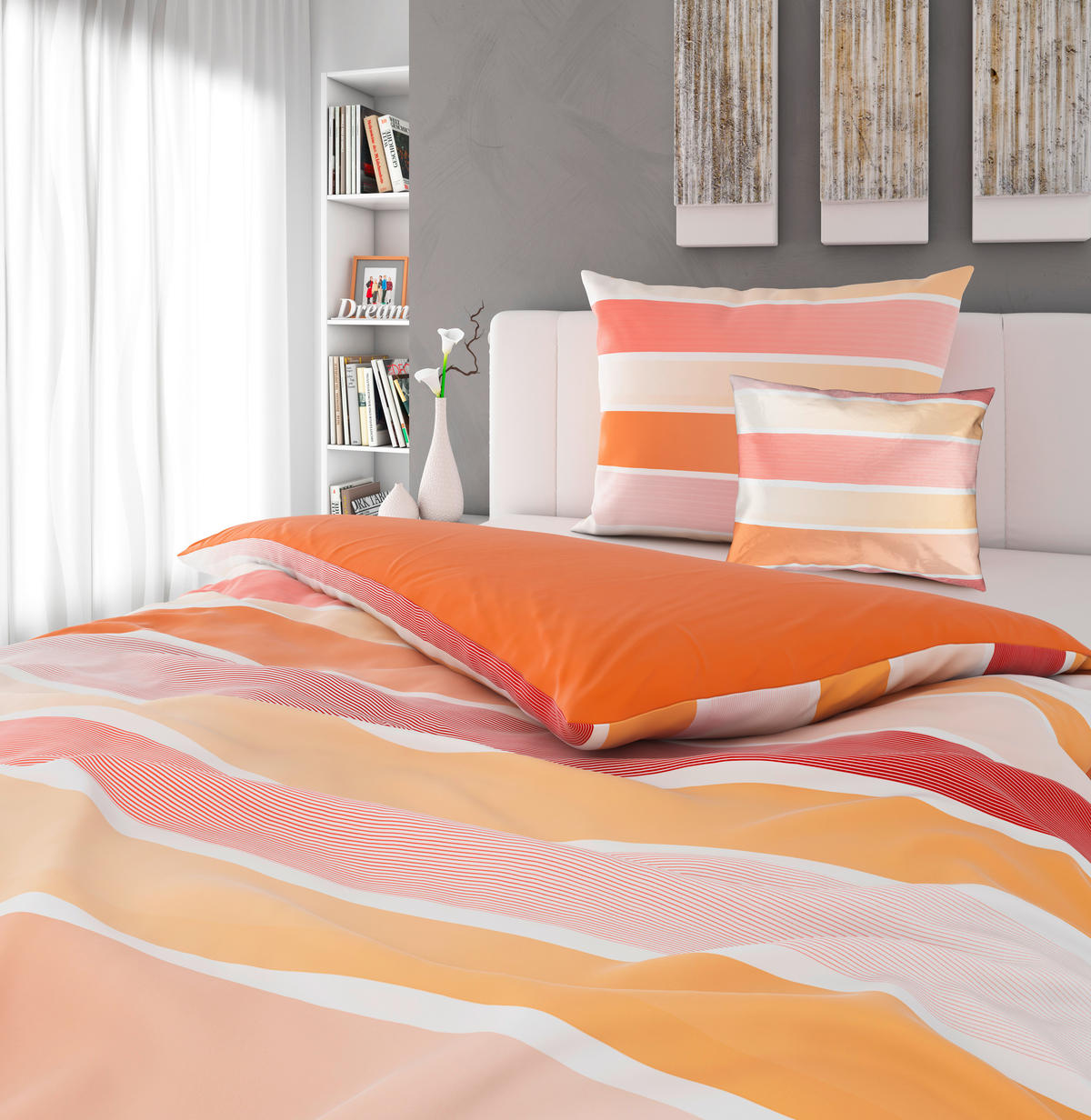 KÉTOLDALAS ÁGYNEMŰHUZAT 140/200 cm  - terrakotta, Design, textil (140/200cm) - Novel