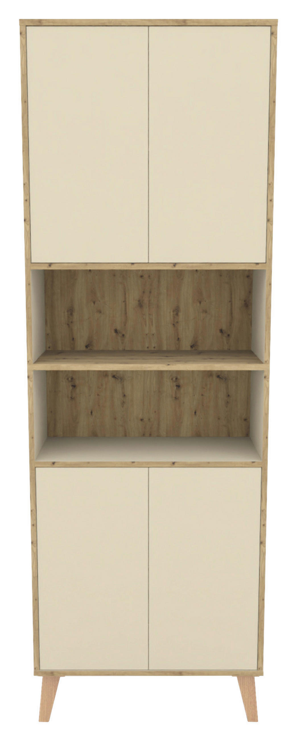 HOCHSCHRANK 66/195/32,5 cm  - Champagner/Eiche Artisan, MODERN, Holzwerkstoff/Kunststoff (66/195/32,5cm) - MID.YOU