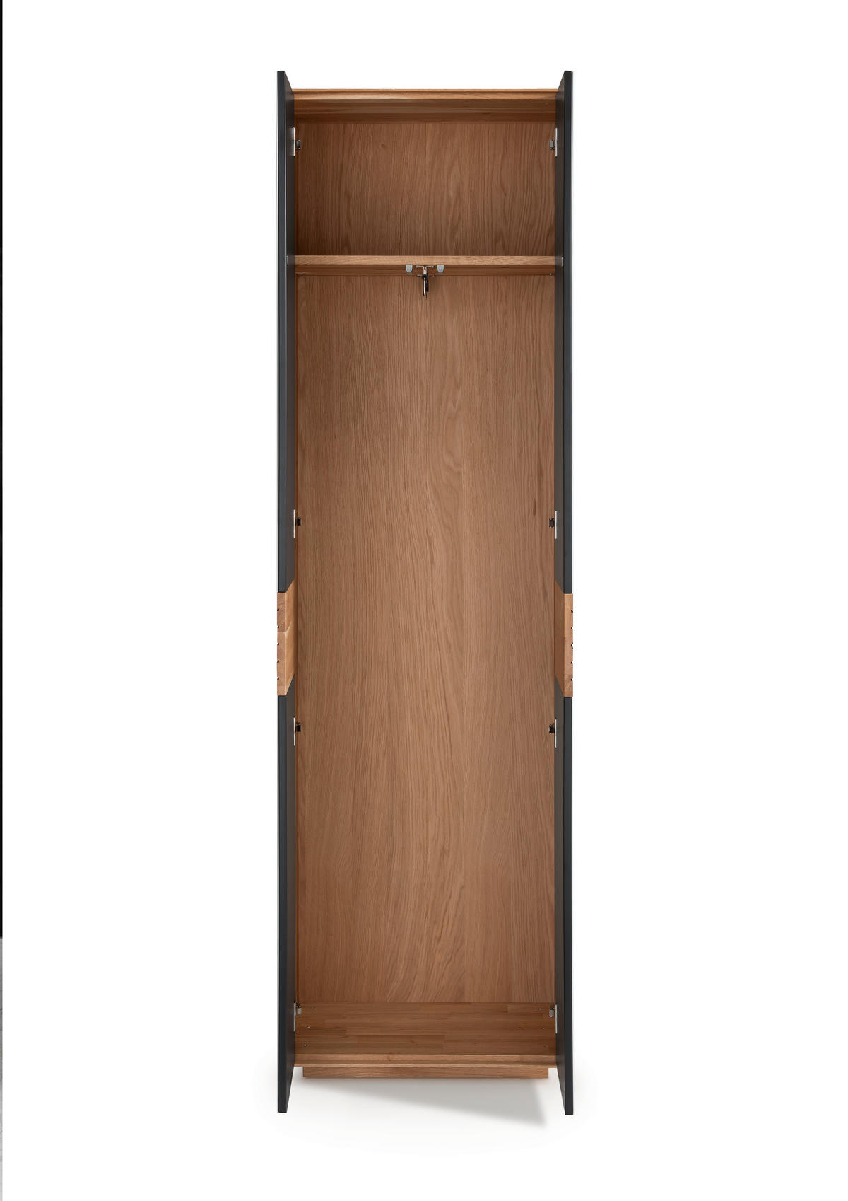 GARDEROBENSCHRANK 60/200/37 cm  - Weiss/Eichefarben, Design, Glas/Holz (60/200/37cm) - Linea Natura