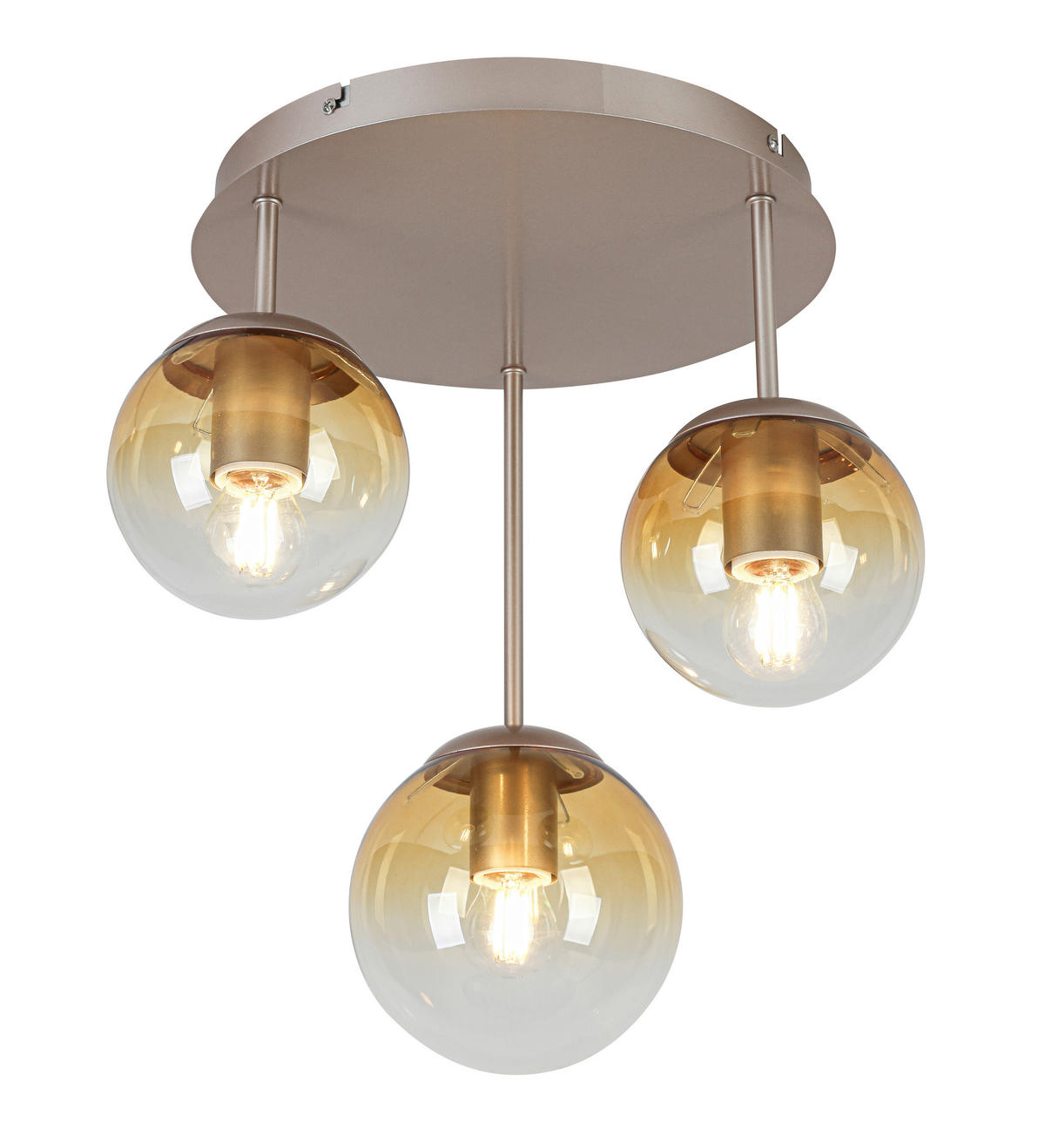 DECKENLEUCHTE    36/35,5/38 cm  - Champagner/Bernsteinfarben, Trend, Glas/Kunststoff (36/35,5/38cm) - Collett's Monde