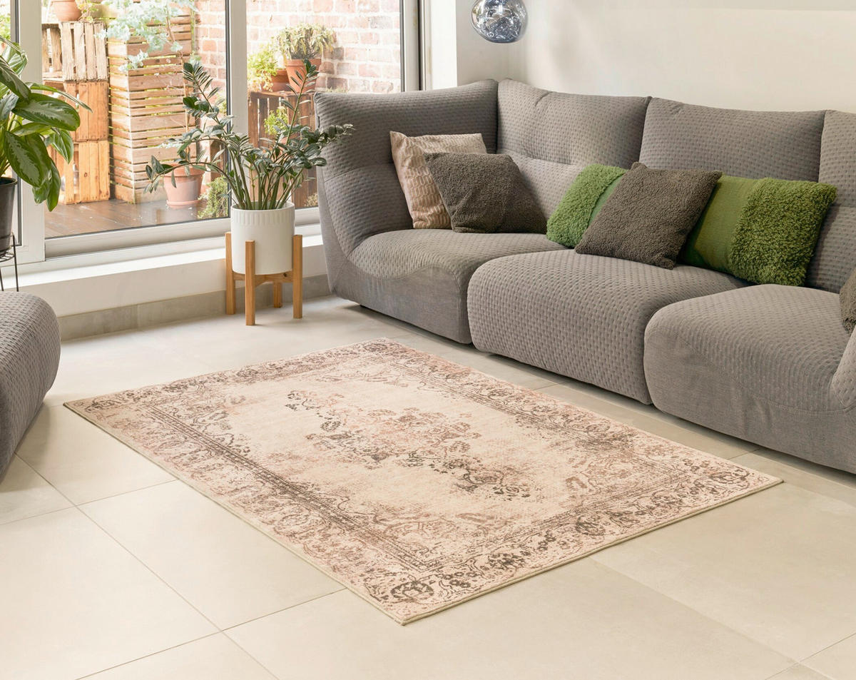 FLACHWEBETEPPICH 120/180 cm Lisora Beige  - Beige, LIFESTYLE, Kunststoff/Textil (120/180cm) - wash+dry