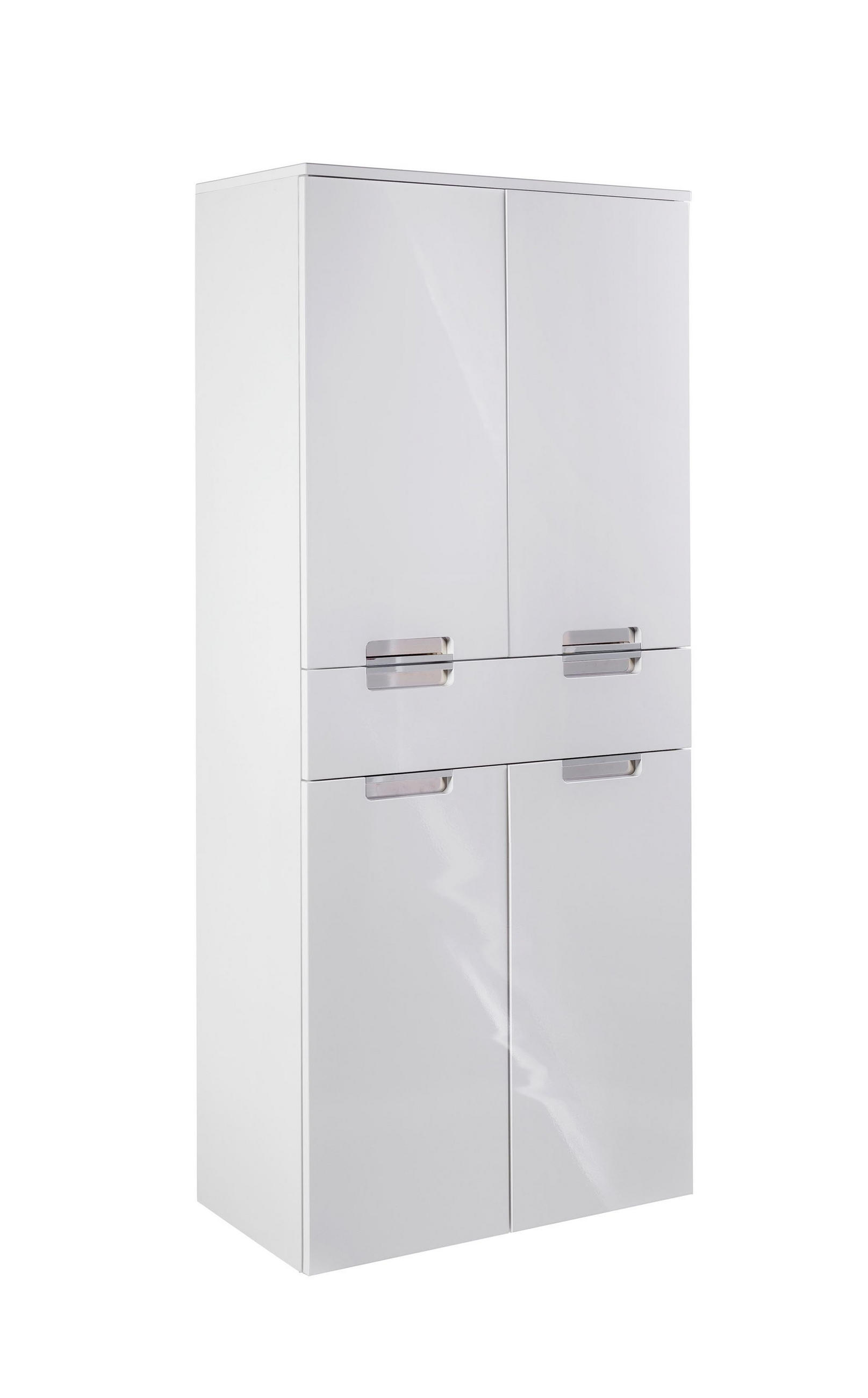 HOCHSCHRANK 65,0/159,0/35,0 cm  - Chromfarben/Weiß, MODERN, Holzwerkstoff/Metall (65,0/159,0/35,0cm) - MID.YOU