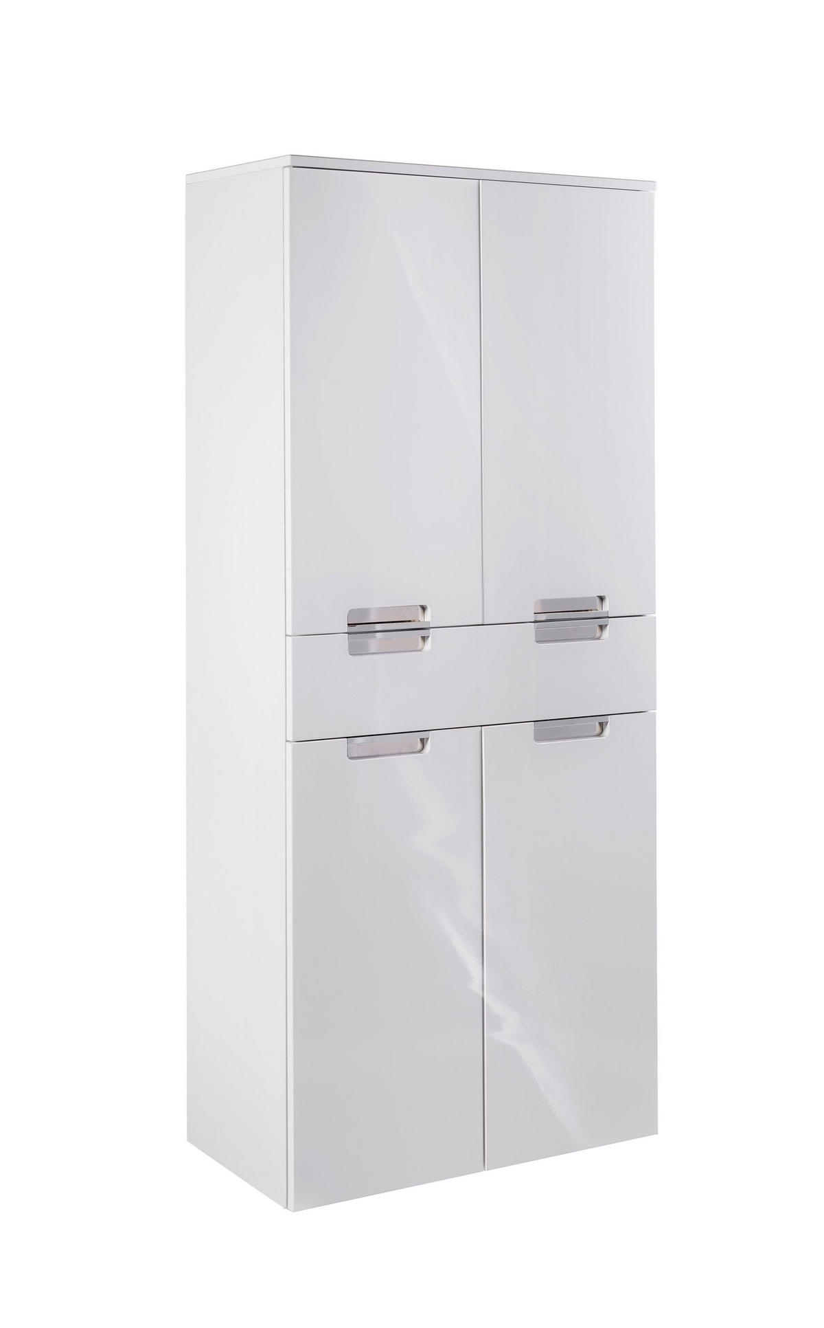 HOCHSCHRANK 65,0/159,0/35,0 cm  - Chromfarben/Weiß, MODERN, Holzwerkstoff/Metall (65,0/159,0/35,0cm) - MID.YOU