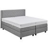 BOXSPRINGBETT 180/200 cm,  in Grau, Matratze, gepolstertes Kopfteil, H3 + H3 = fest  - Schwarz/Grau, Design, Holzwerkstoff/Textil (180/200cm) - RUF Betten