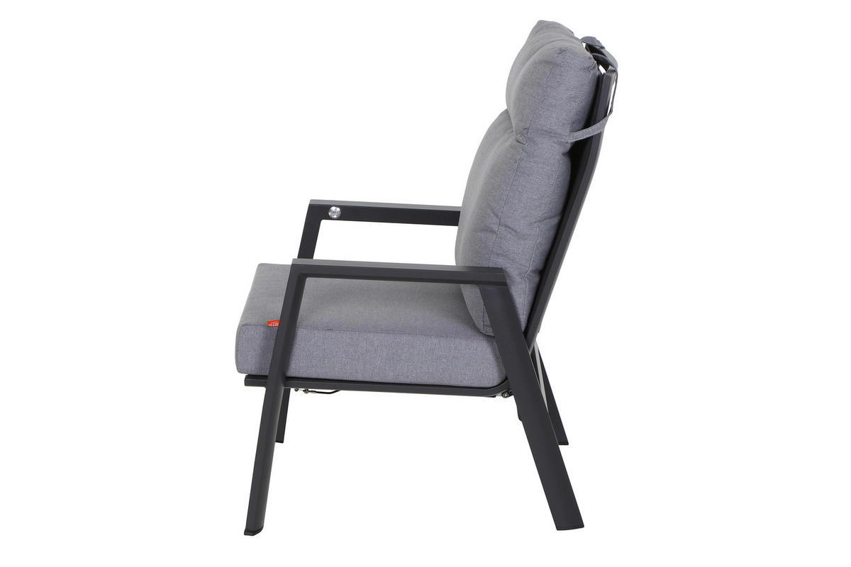 LOUNGESESSEL Anthrazit Aluminium  - Dunkelgrau/Anthrazit, Basics, Kunststoff/Textil (72,5/99/82,5cm) - Siena Garden