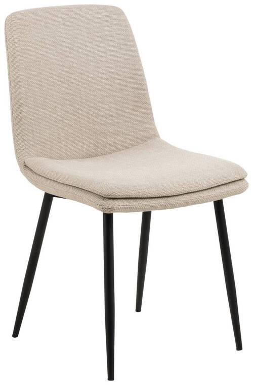 STUHL  in Webstoff Textil  - Beige/Schwarz, Design, Textil/Metall (46/85,5/55cm) - MID.YOU