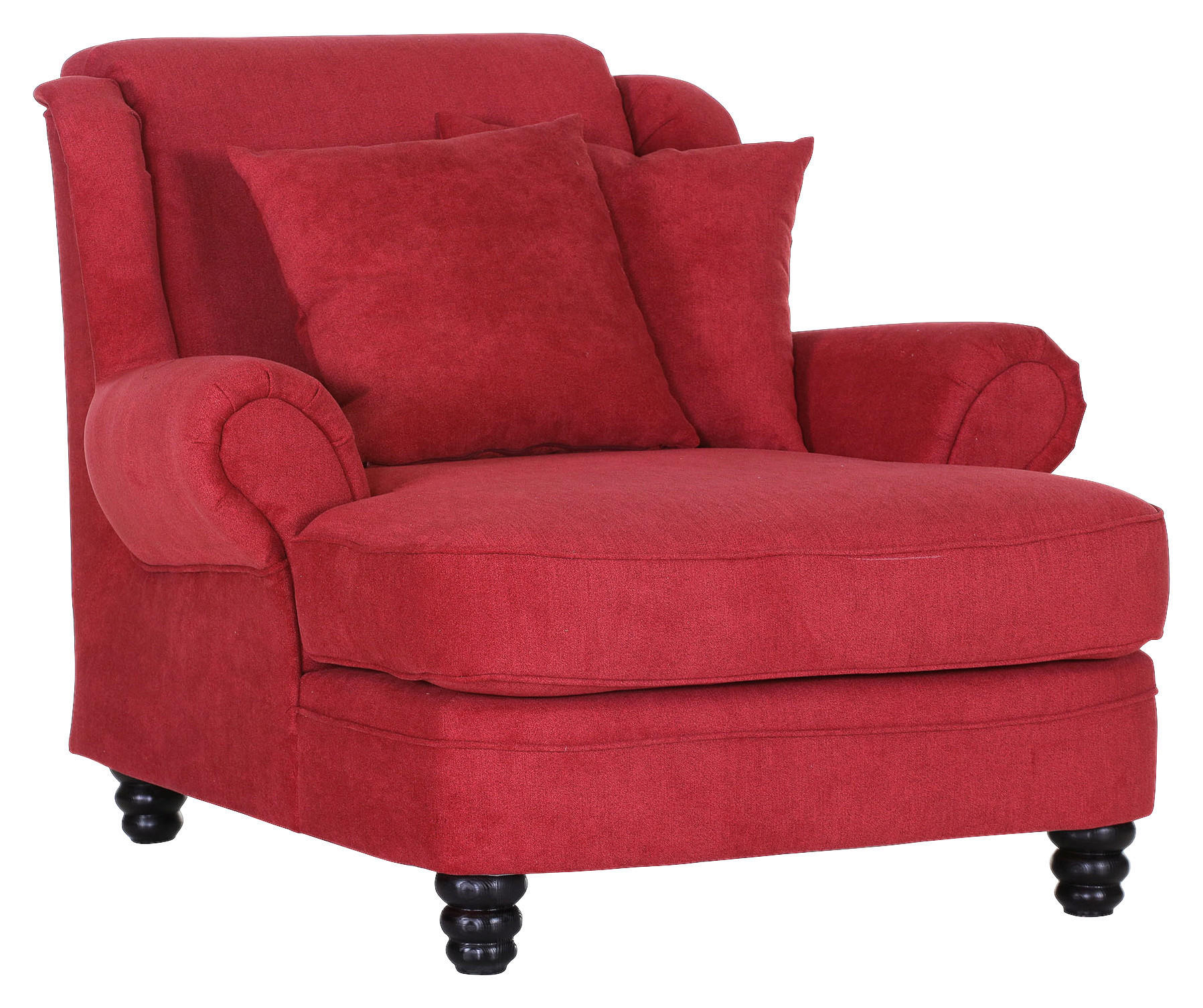 XXL-SESSEL Flachgewebe Rot    - Dunkelbraun/Rot, KONVENTIONELL, Holz/Textil (125/102/125cm) - Livetastic