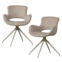 ARMLEHNSTUHL-SET 2 Stück  in Samt  - Sandfarben, MODERN, Textil/Metall (58/58/82cm) - Livetastic