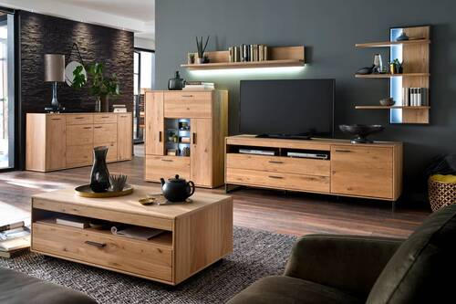 SIDEBOARD 184/90/44 cm  - svart/ekfärgad, Design, metall/trämaterial (184/90/44cm) - Livetastic
