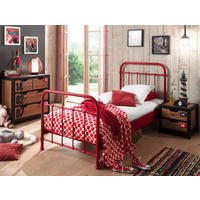 KINDER-/JUNIORBETT - Rot, ROMANTIK / LANDHAUS, Metall (90/200cm) - Vipack
