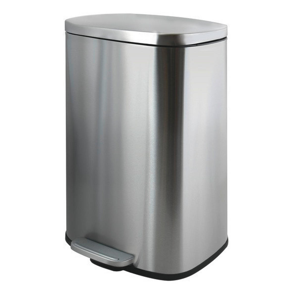 TRETEIMER 30 l  Metall  - Silberfarben/Schwarz, Basics, Kunststoff/Metall (34,3/23,5/62,9cm) - Spirella