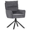 ARMLEHNSTUHL  Stoffauswahl, Sitzfläche 360° drehbar, automatische Rückholfunktion Cord  - Anthrazit/Schwarz, Design, Textil/Metall (60/95/62cm) - Novel