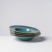 PASTATELLERSET TIEFER SEE 4-teilig  - Blau/Grün, Basics, Keramik (27/5,5cm) - Gipfelstück