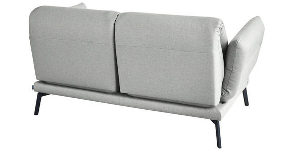 2-SITZER-SOFA Flachgewebe Hellgrau  - Hellgrau/Schwarz, Design, Textil/Metall (178-226/83-113/96-177cm) - Dieter Knoll