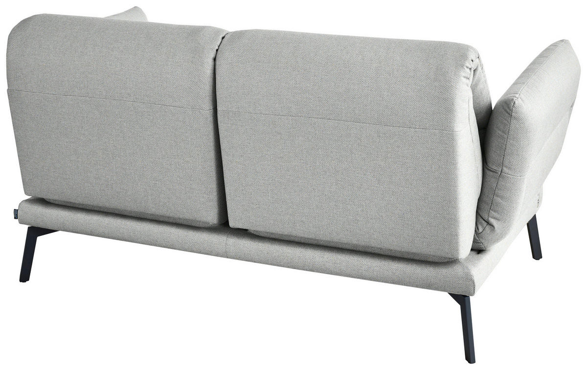 2-SITZER-SOFA Flachgewebe Hellgrau  - Hellgrau/Schwarz, Design, Textil/Metall (178-226/83-113/96-177cm) - Dieter Knoll