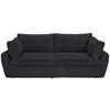 SCHLAFSOFA Cord, Plüsch Schwarz  - Schwarz, MODERN, Kunststoff/Textil (240/90/120cm) - Carryhome
