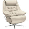 RELAXSESSEL in Leder Naturfarben  - Alufarben/Naturfarben, Design, Leder/Metall (84/104/81cm) - Valdera