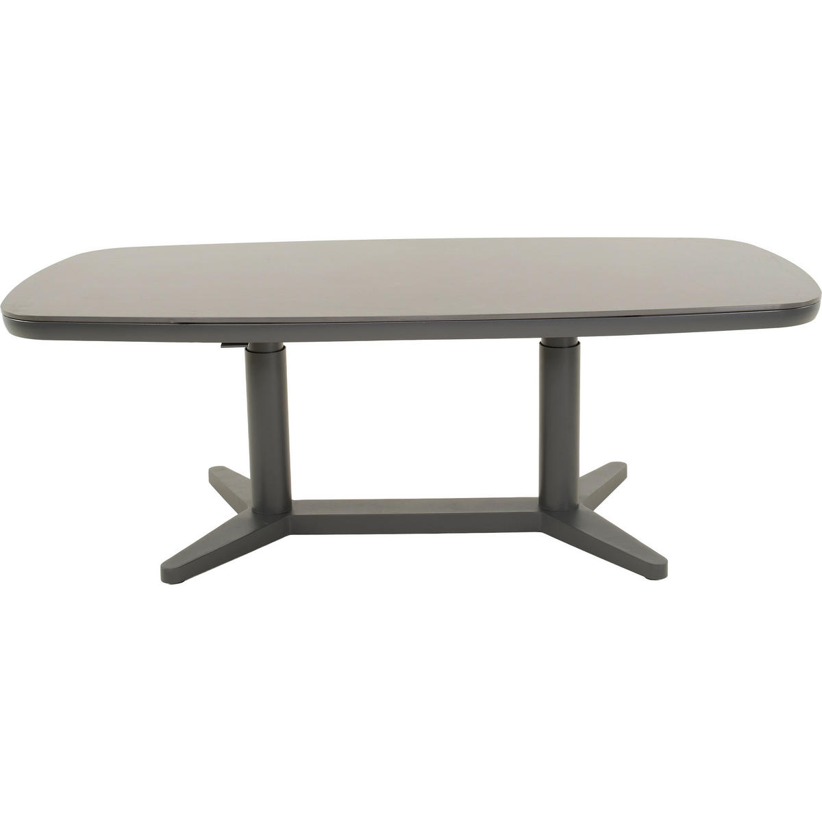 GARTENTISCH 180/90/53-74 cm Metall, Keramik oval  - Anthrazit, MODERN, Keramik/Metall (180/90/53-74cm) - Ambia Garden