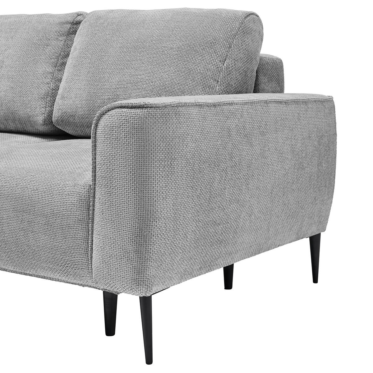 HÖRNSOFFA i vävt tyg ljusgrå  - ljusgrå/svart, Modern, metall/textil (164/255cm) - MID.YOU