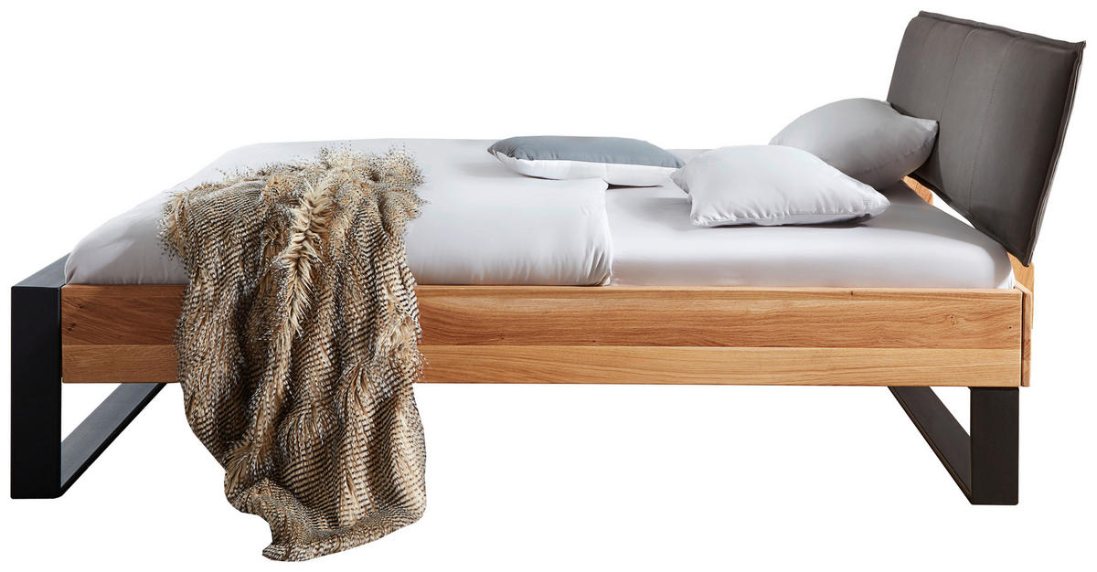 BALKENBETT 180/200 cm  in Wildeiche  - Wildeiche/Eichefarben, MODERN, Holz/Metall (180/200cm) - Livetastic